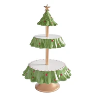 christmas tree snack rack cupcake stand dessert tower double layer decor cake stand for parties anniversaries weddings
