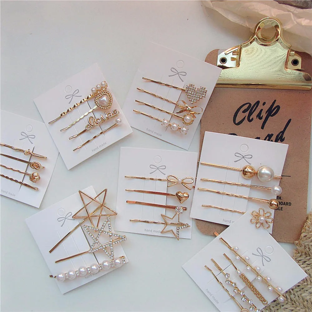 1 компл. Корейские геометрические нестандартные металлические заколки для волос