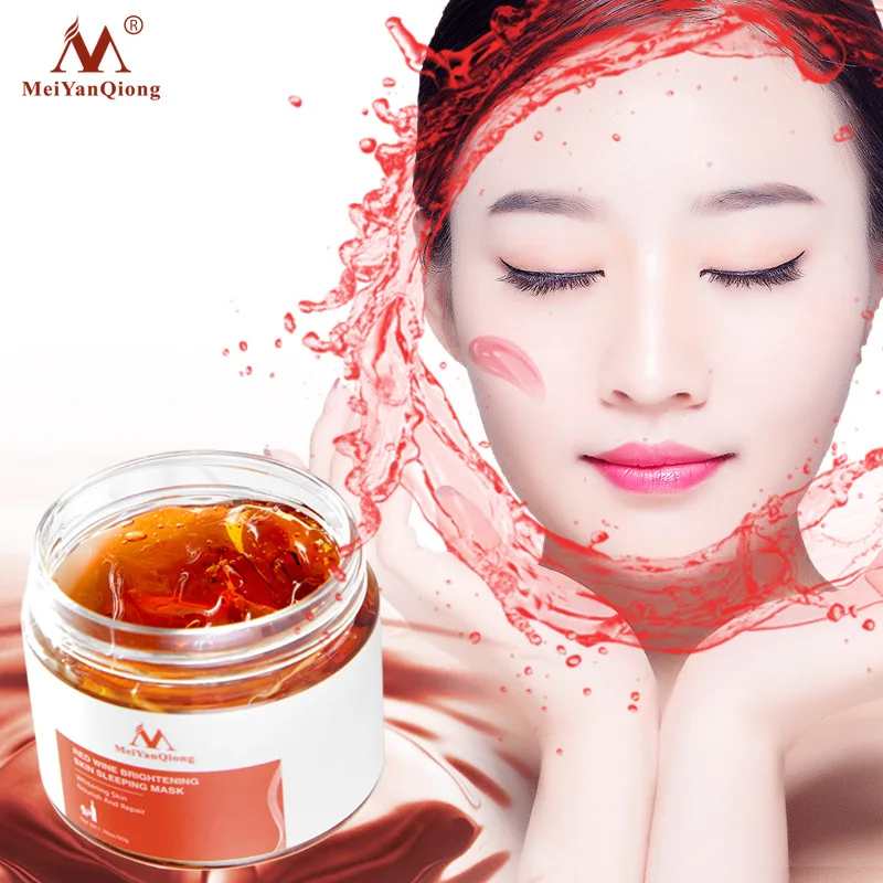 

MeiYanQiong RED WINE BRIGHTTENING SKIN SLEEPING MASK Face Hydrogel Mask Lifting Firming Thin Masseter Double Chin Masks 50g