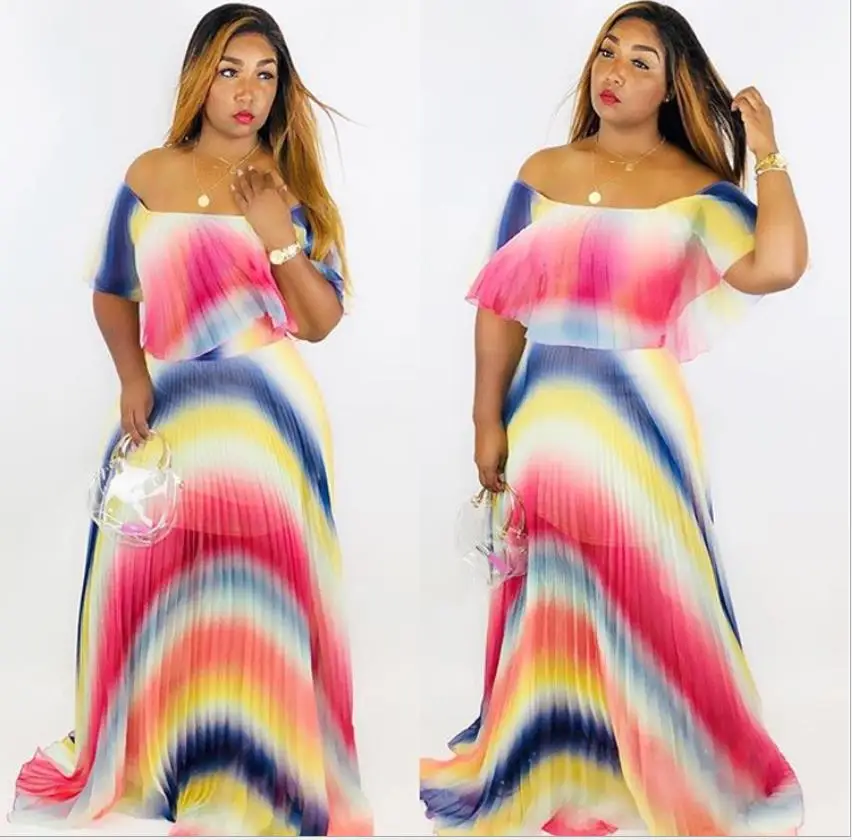 Платье с длинным рукавом в африканском стиле эластичная ткань модным принтом