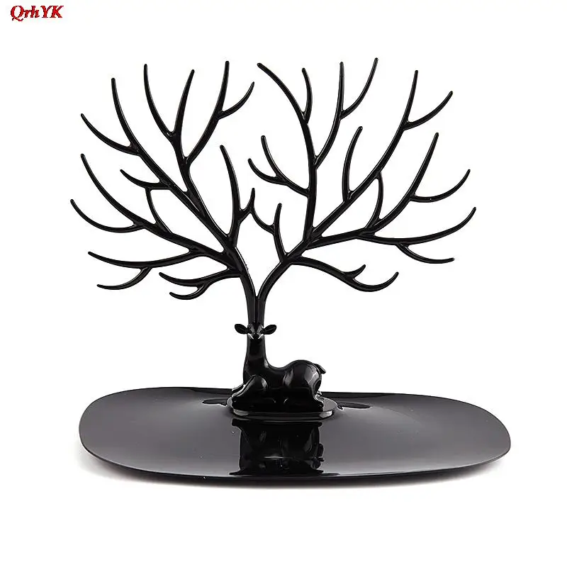 Черные белые розовые красные серьги с оленем ожерелье кольцо искусственные