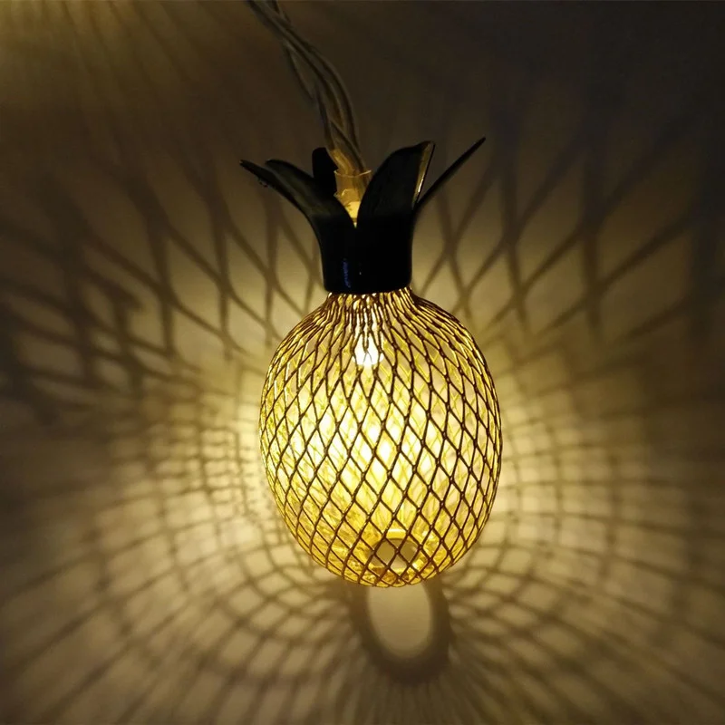 

Waterproof Fairy Light Pineapple Led String Lights for Indoor Kids Wall Decoration Metal USB Power Party Ornament Kurtyna Leds