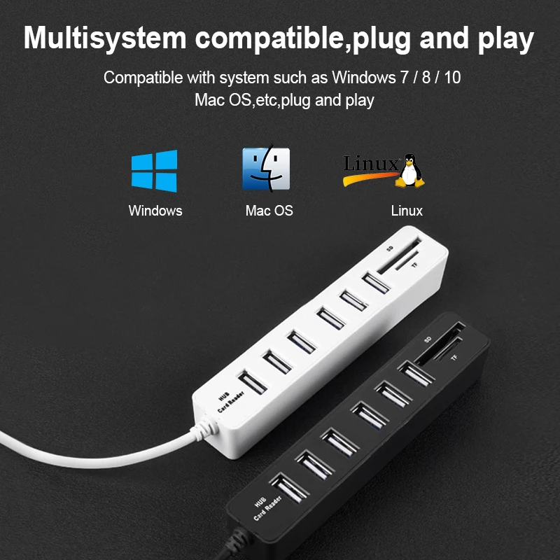USB концентратор комбо 2 0 мульти Высокоскоростной разветвитель портативные порты