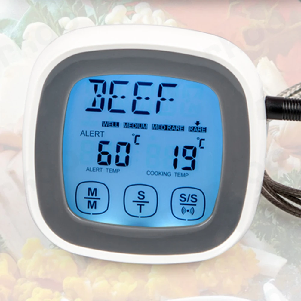 

Food Meat BBQ Digital Probe Thermometer Household Touch Screen Cooking Oven