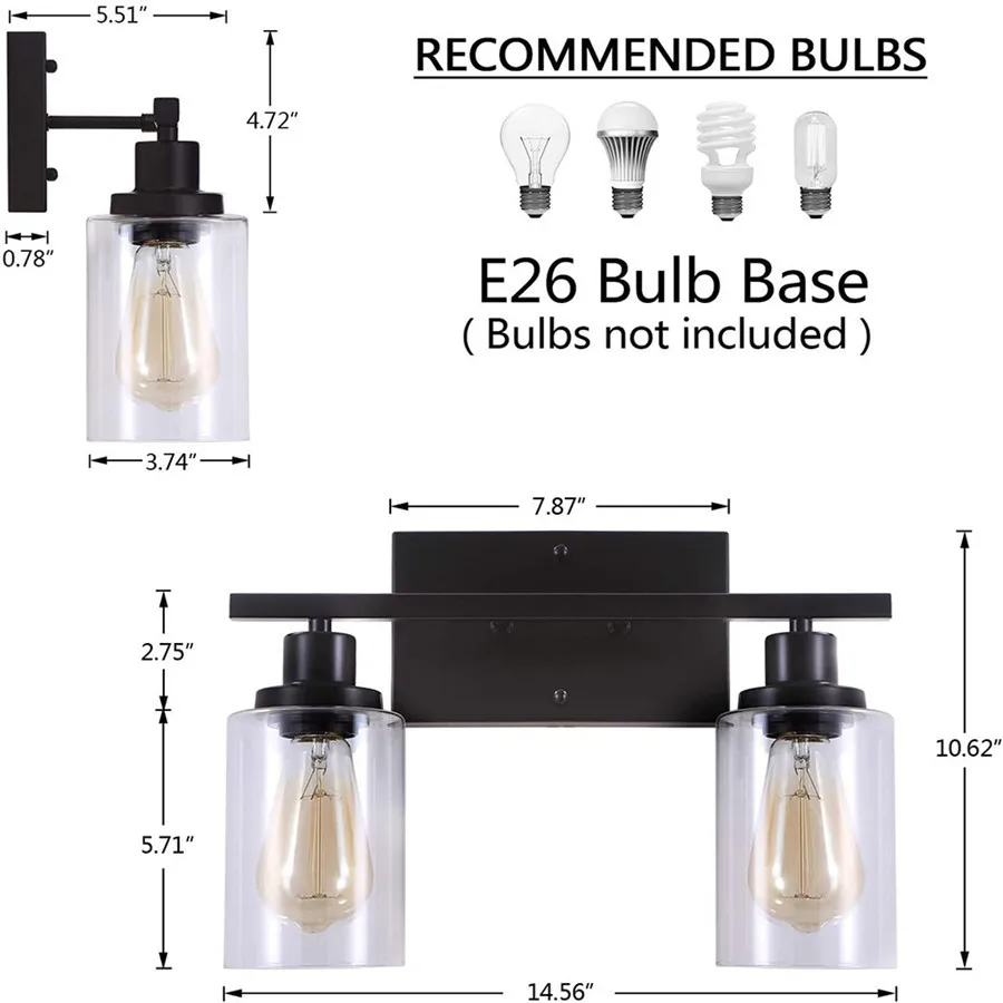 2 светильника для ванной комнаты Светильники винтажные промышленные