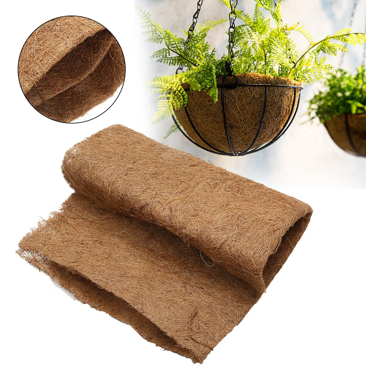 

1 Sheet Garden Supplies Non-slip Mat 60*85cm For Planters Garden Plant Mat Coco Liner Roll Natural Coconut Fiber