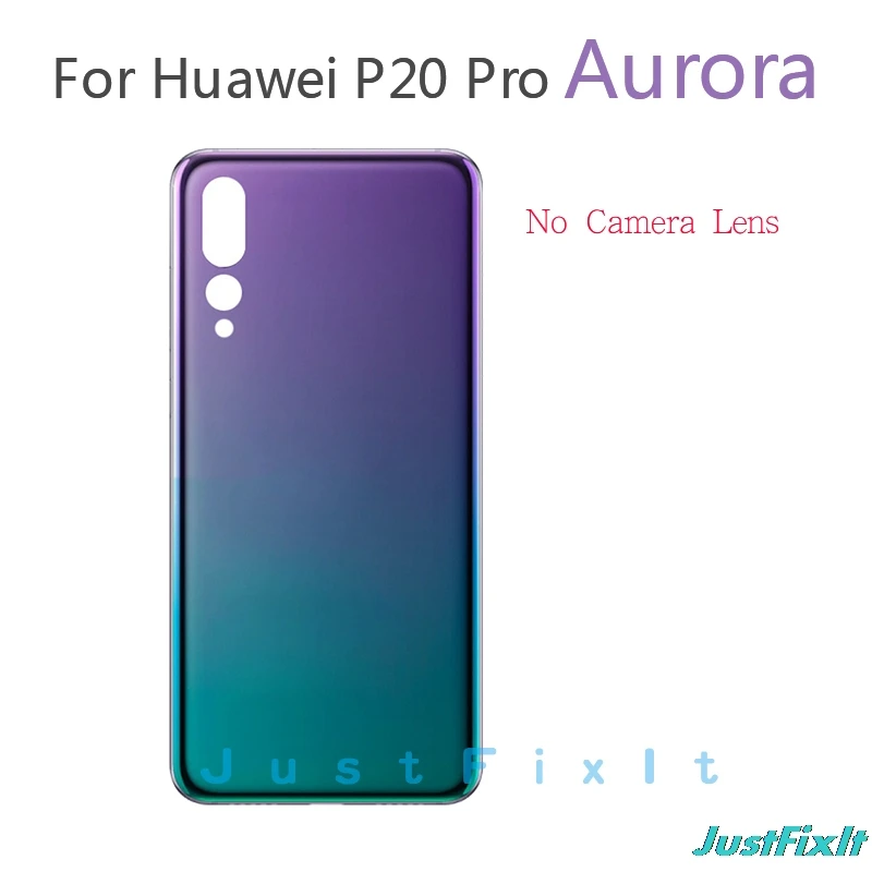 Aurora No Lens Для huawei P20 Pro Задняя стеклянная крышка батареи задняя дверь Корпус чехол панель для huawei P20 Pro Задняя стеклянная крышка с объективом камеры - Цвет: Aurora No Lens