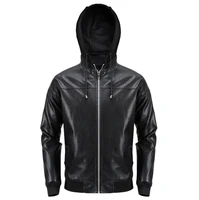 men new brand casual motorcycle leather jackets hooded zippers mens locomotive jackets bomber leather jacket coats