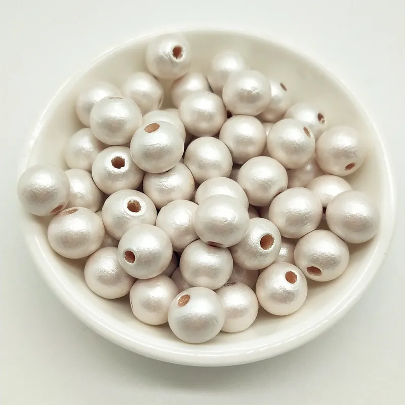 Бусины из натурального дерева для поделок круглые бусины-разделители размером