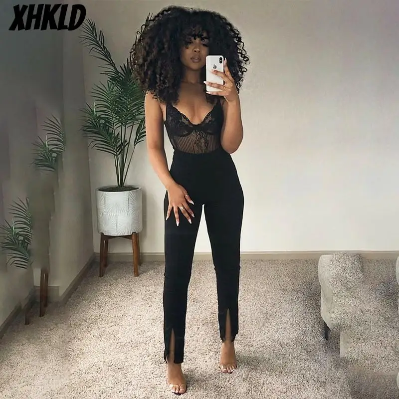 Женские брюки Летние черные/белые сексуальные штаны с высокой талией однотонные