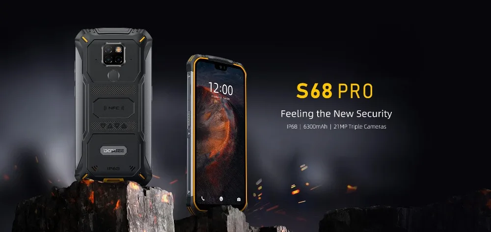 Doogee S68 Pro 5,8" прочный смартфон IP68/IP69K MTK Helio P70 мобильный телефон 6 ГБ 128 ГБ Octa мобильный телефон AL 21 МП Тройная камера NFC