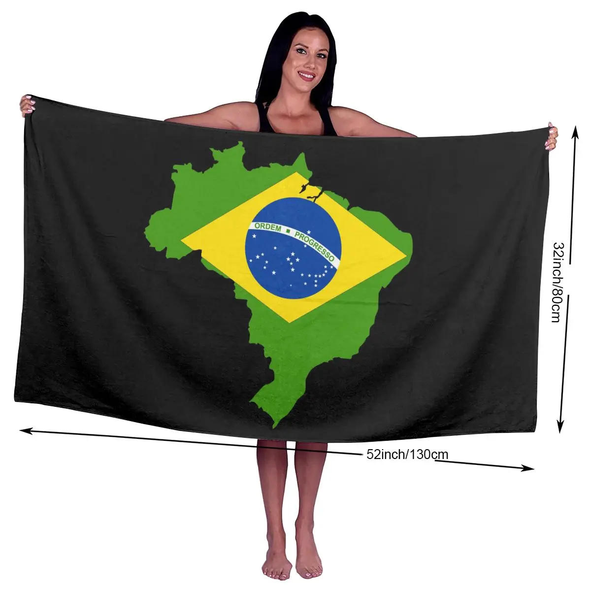 Текстильное полотенце для плавания с бразильским флагом впитывающее банное