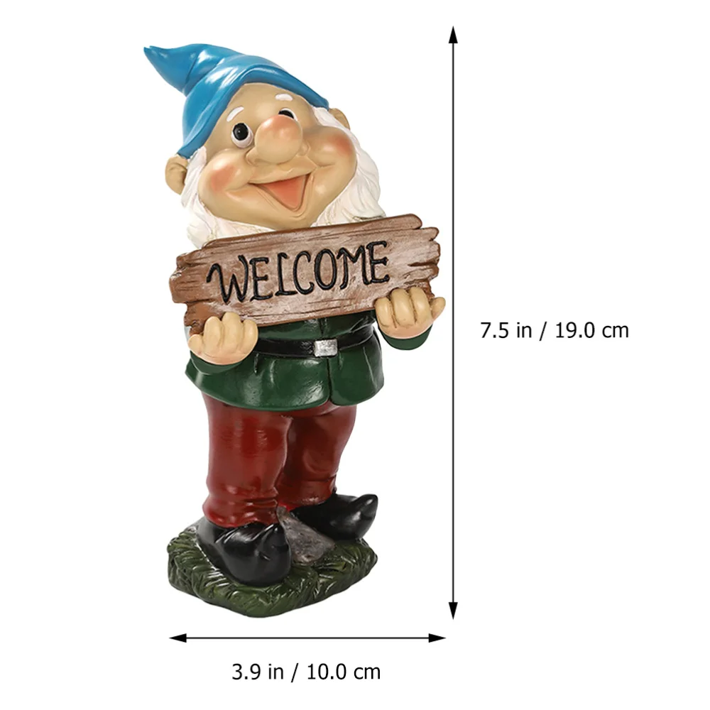 

2pcs Garden Gnome Statue Resin Gnome Figurine Statue Yard Ornament Decoration