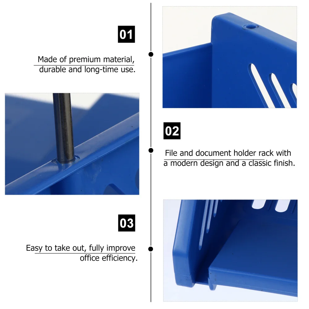 

1pc Desktop File Organizer 3-tier File Shelf Document Rack Office Supply