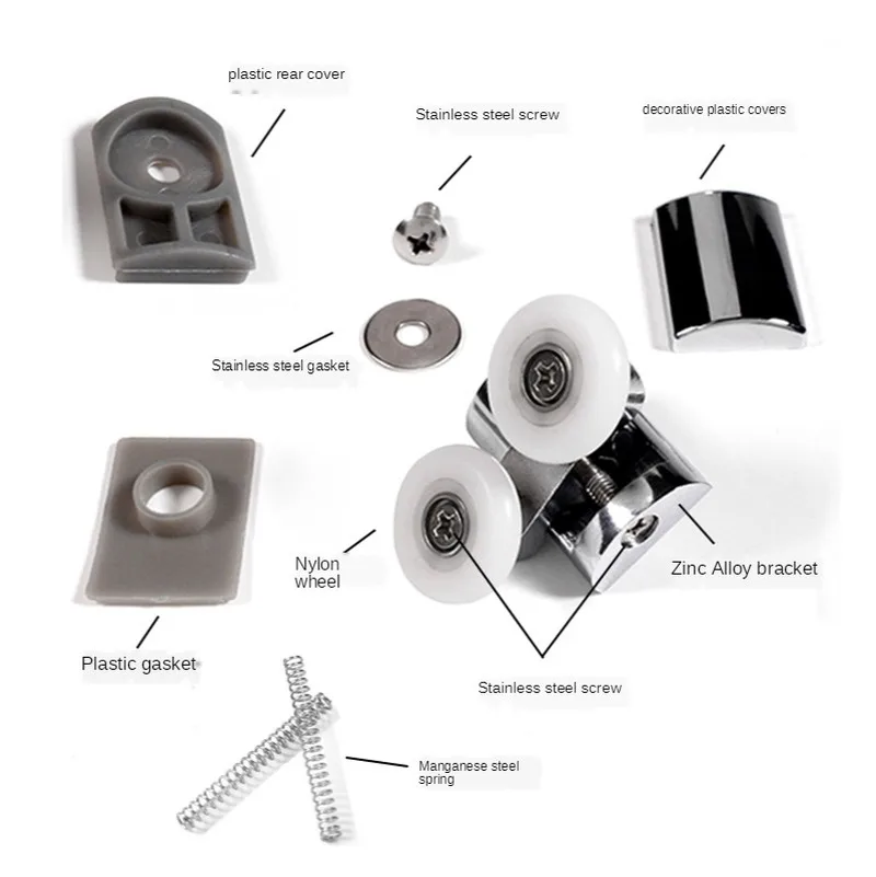 4 шт./компл. ролики для душевой двери двойные верхние одинарные нижние 23 мм
