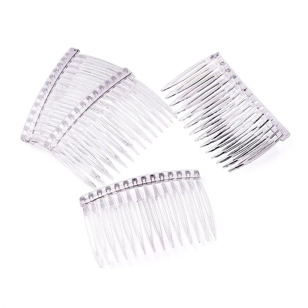 50 шт. прозрачная пластиковая зубная вставка расческа для волос зажим ручной
