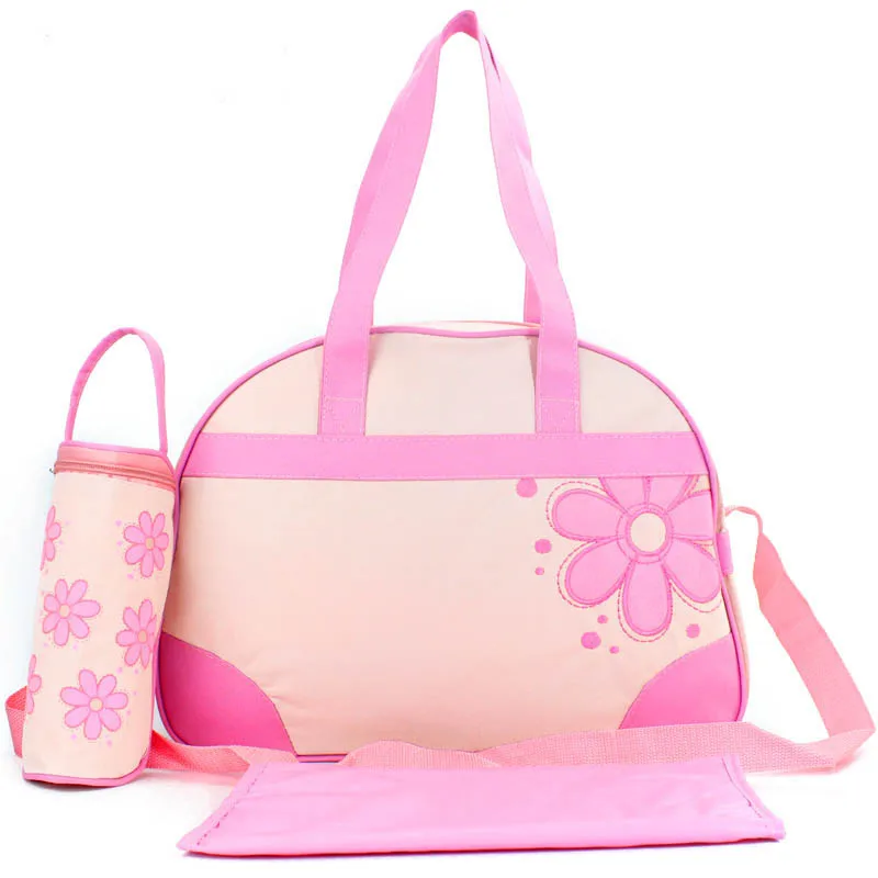 3 PCS/Set High Quality Baby Diaper Bags Durable Nappy Bag Mummy Mother With Feeding Bottle Holder And Pad | Мать и ребенок
