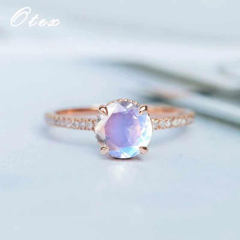 Женское кольцо в стиле хип-хоп роскошное тонкое цвета розового золота с круглым