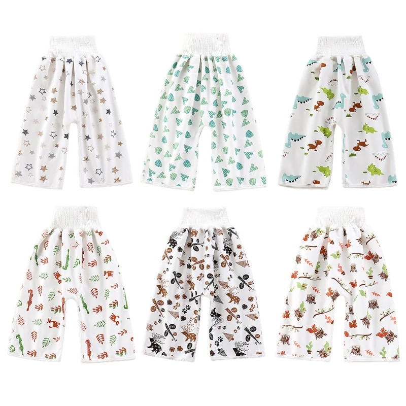Children Diaper Skirt 2 In 1 Baby Training Pants Absorbent Shorts Nappy Leakage Mat Cover Sleeping Bed Clothes | Мать и ребенок