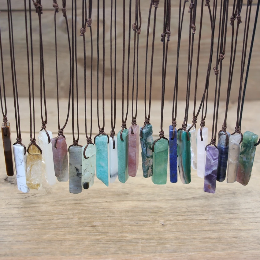 

Healing Crystal Natural Stone Slice Pendants Necklace,Reiki Chakra Gmes Quartz Lapis Amethysts Amazonite Women Jewelry,QC3011