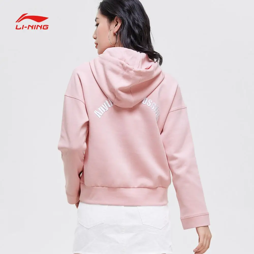 Li-Ning Women The Trend Hoodies 70.9% Cotton 29.1% Polyester Loose Fit LiNing Sports Hooded Pullovers AWDP088 CJFM19 | Спорт и