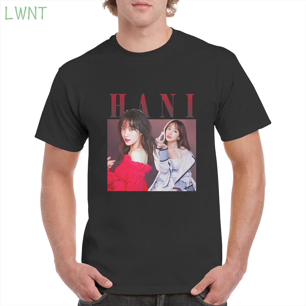 

100% cotton Sexy singer Hani print t shirt Sweet music singer Retro graphic tshirt gothic punk top oversized women/men's T-Shirt
