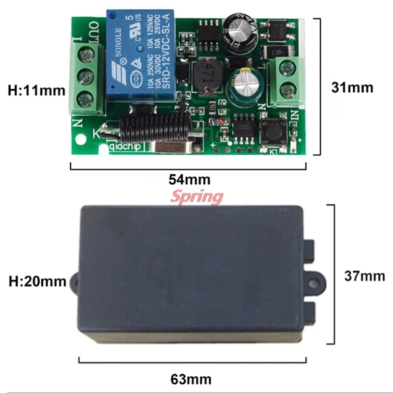 

Hot AC85V~220V 1CH Remote Control Light Switch Relay Output Radio Receiver Module Instrument Parts Accessories