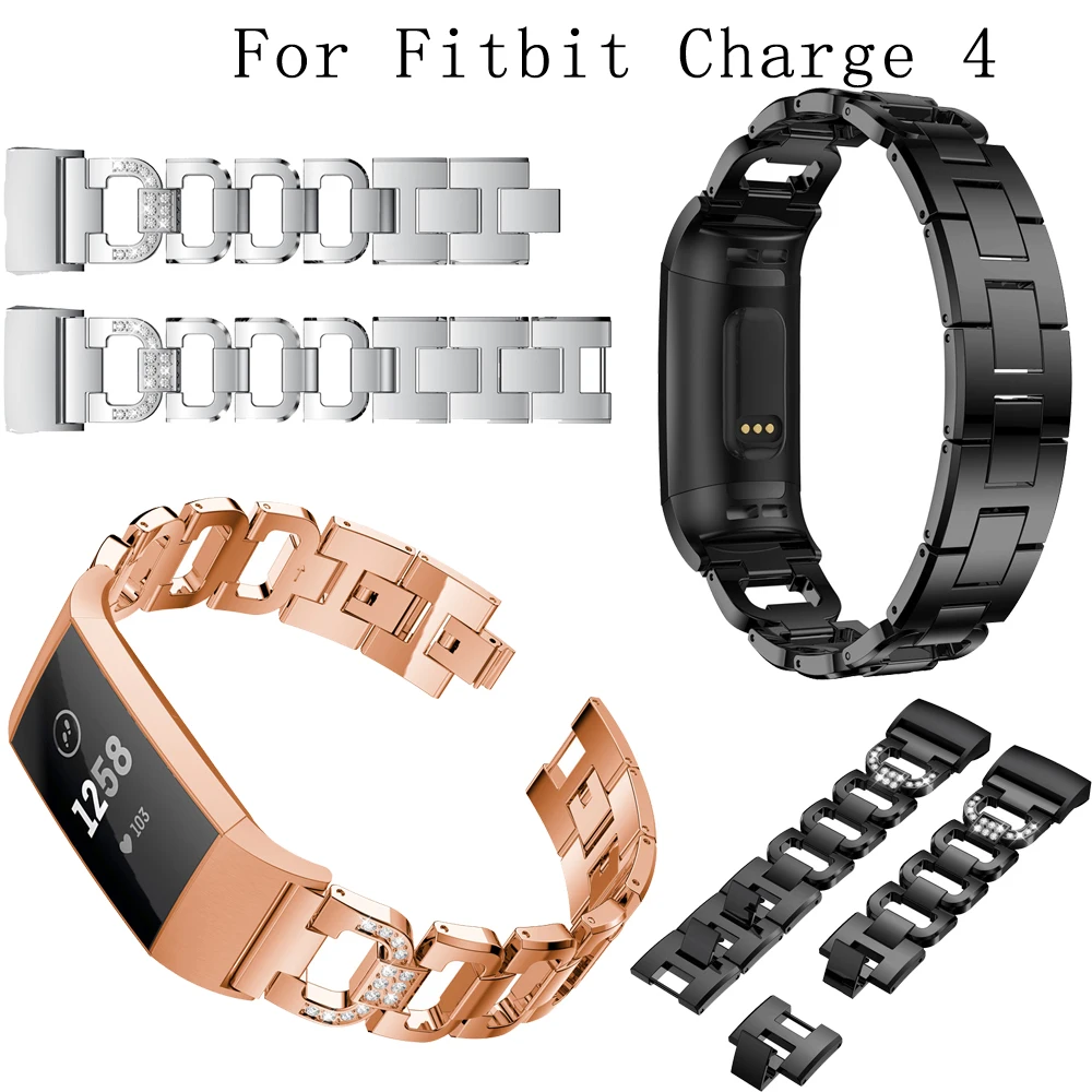 

Ремешок для часов fitbit charge 4, металлический, стразы