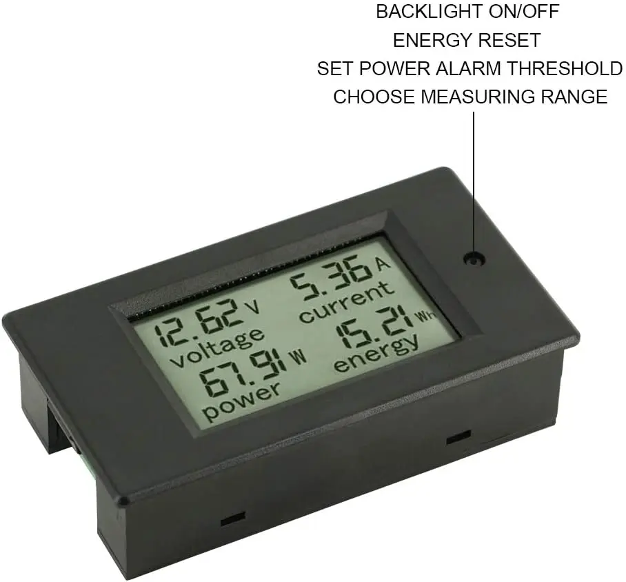 PZEM-051 DC Digital Ammeter Voltmeter 6.5-100V 4 IN1 LCD Motorcycle Voltage Current Power Energy Monitor With 50A Shunt New | Инструменты