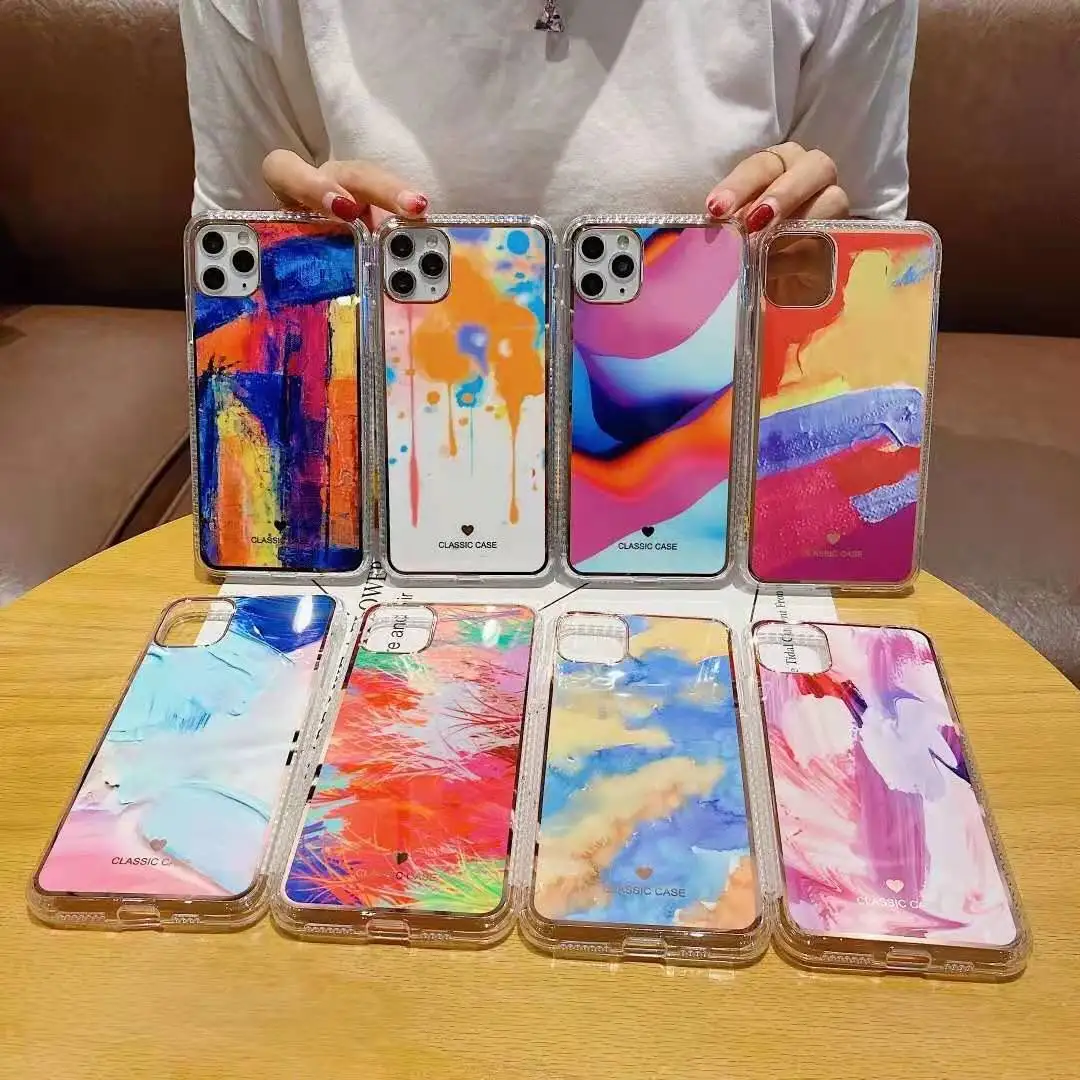 Модный чехол для телефона с акварелью iphone 12 pro max mini защитой от падения x xr xs 7 8 plus |