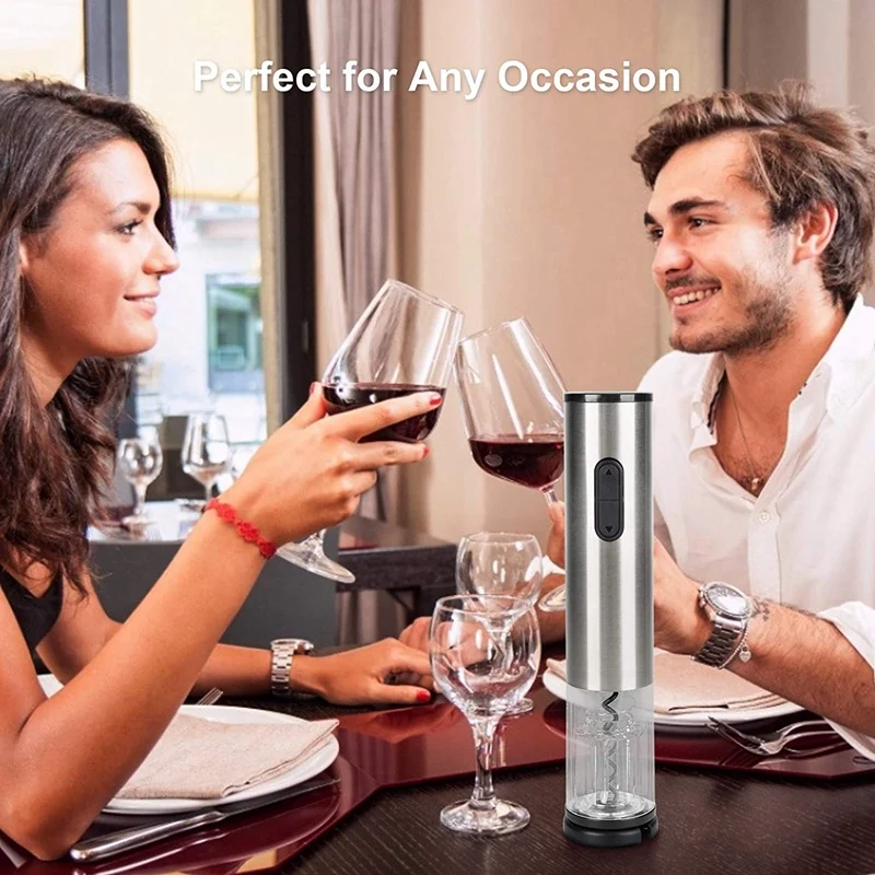 

NEW-Electric Wine Opener Automatic Wine Bottle Opener Corkscrew USB Wine Opener with Foil Cutter Rechargeable Battery