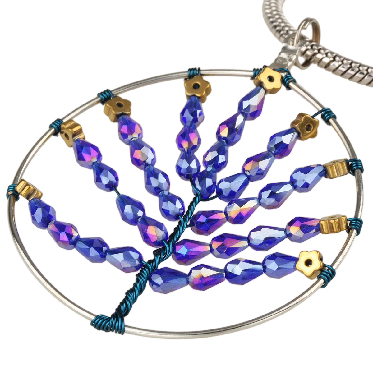 

European and American Fashion Accessories Deep Blue Crystal Necklace For Wedding Party Necklaces Pendants Women Fashion Jewelry