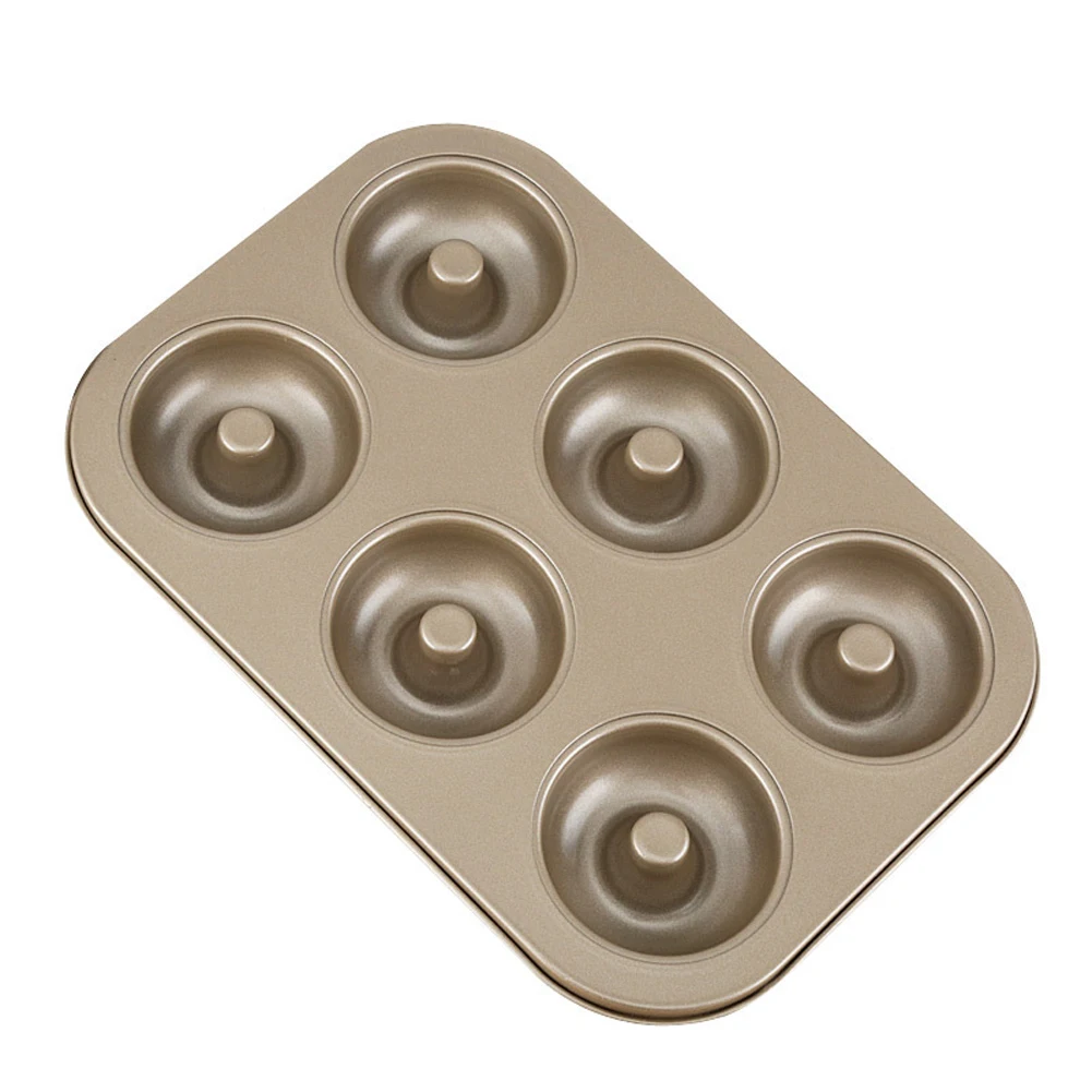 

6 Cavity Carbon Steel Donut Baking Pan Non-Stick Mold Dishwasher Tools Safe Baking Tray for Biscuit Muffins