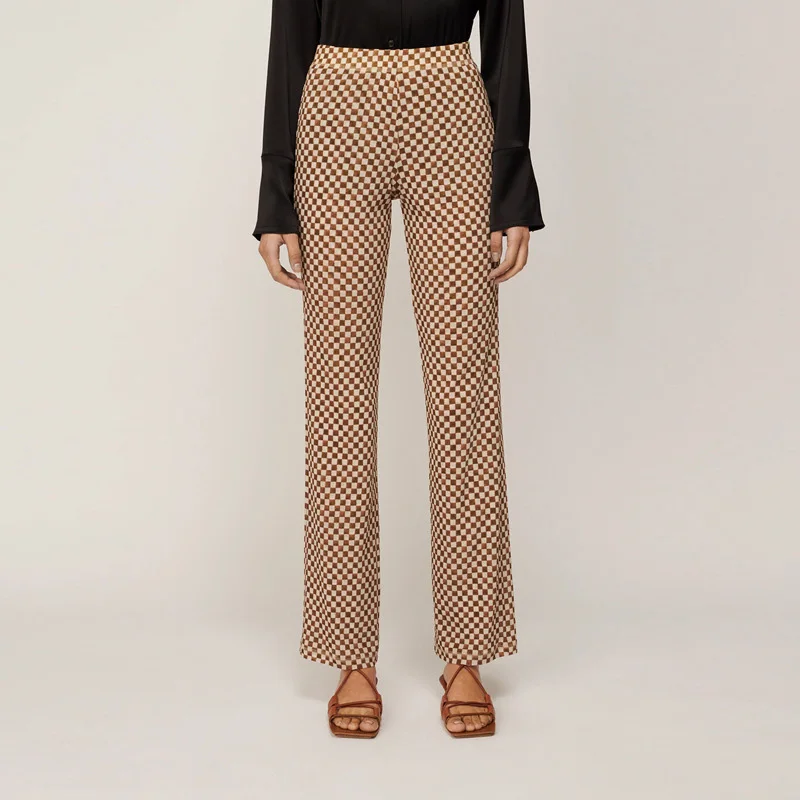 

print women pants casual high waist Straight women trousers