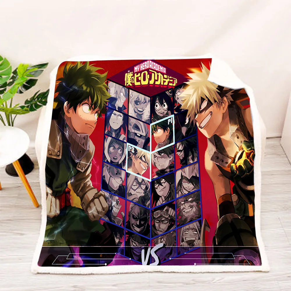 

pattern My hero academia Anime Blanket 3D full printed Wearable Blanket Adults/kids Fleece Blanket drop shippng style-1