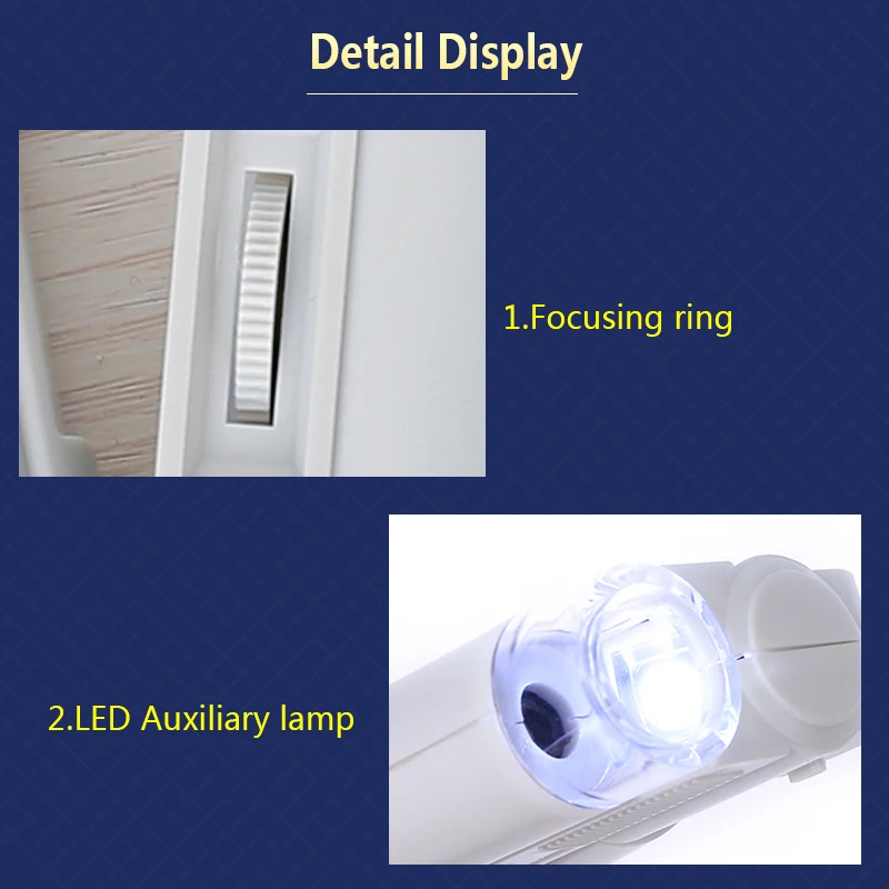 Мини ювелир 100x светодиодный карманный микроскоп Ювелирные изделия Лупа Стекло 100