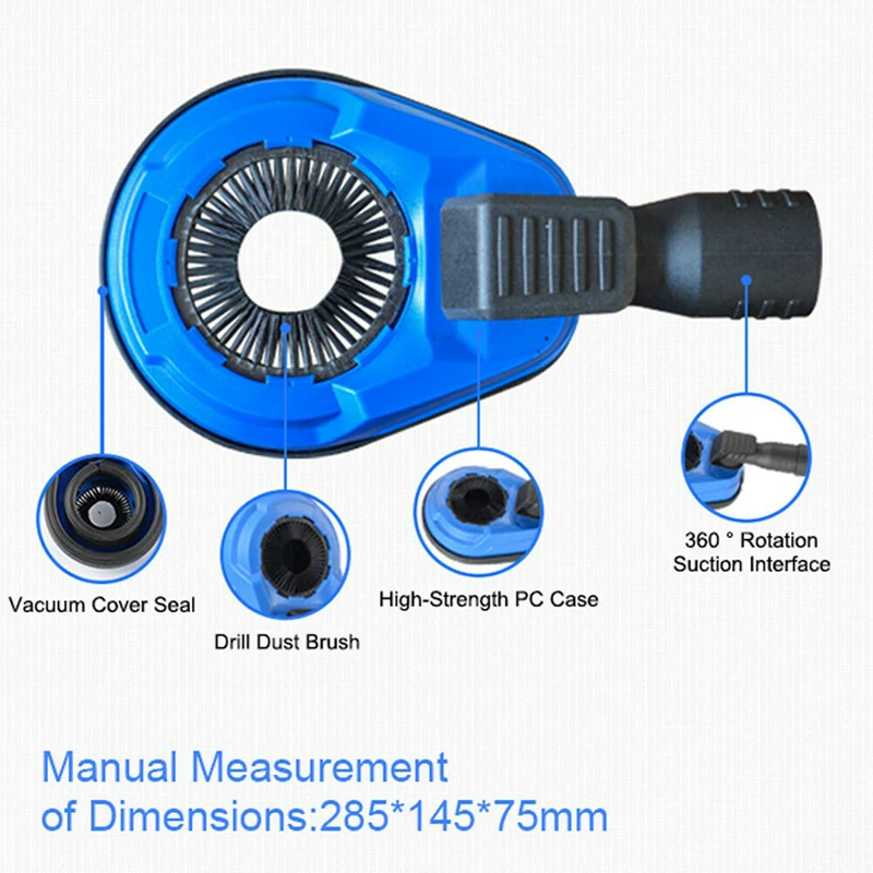 

Electric Hammer Drill Dust Cover Impact Drill Dust Collector Attachment Universal Dust Shroud for Drilling 285X145X75mm