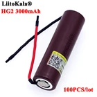 Аккумулятор Liitokala HG2 100, 18650 ма ч, 3000 В, разряд 20 А, 3,6 шт.