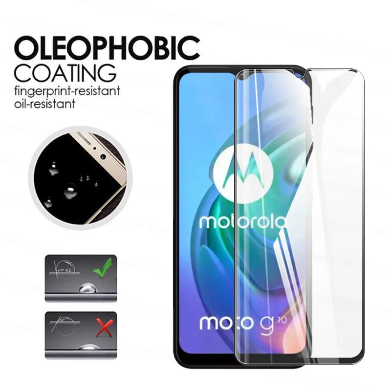Cristal templado 4 en 1 2.5D para Motorola Moto G10, Protector de pantalla de c&aacute;mara, pel&iacute;cula de lente protectora para Moto G10-2