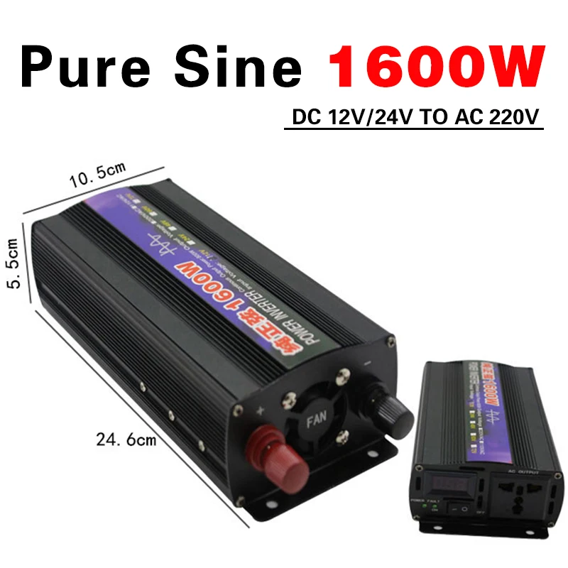 Чистая Синусоидальная волна инвертор постоянного тока 12v 24v к переменному току 220v