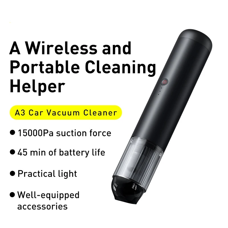 

15000Pa 150W Portable Wireless Car Vacuum Cleaner 50mins Lasting with Light Mini Handheld Dust Collector for Car Home Office