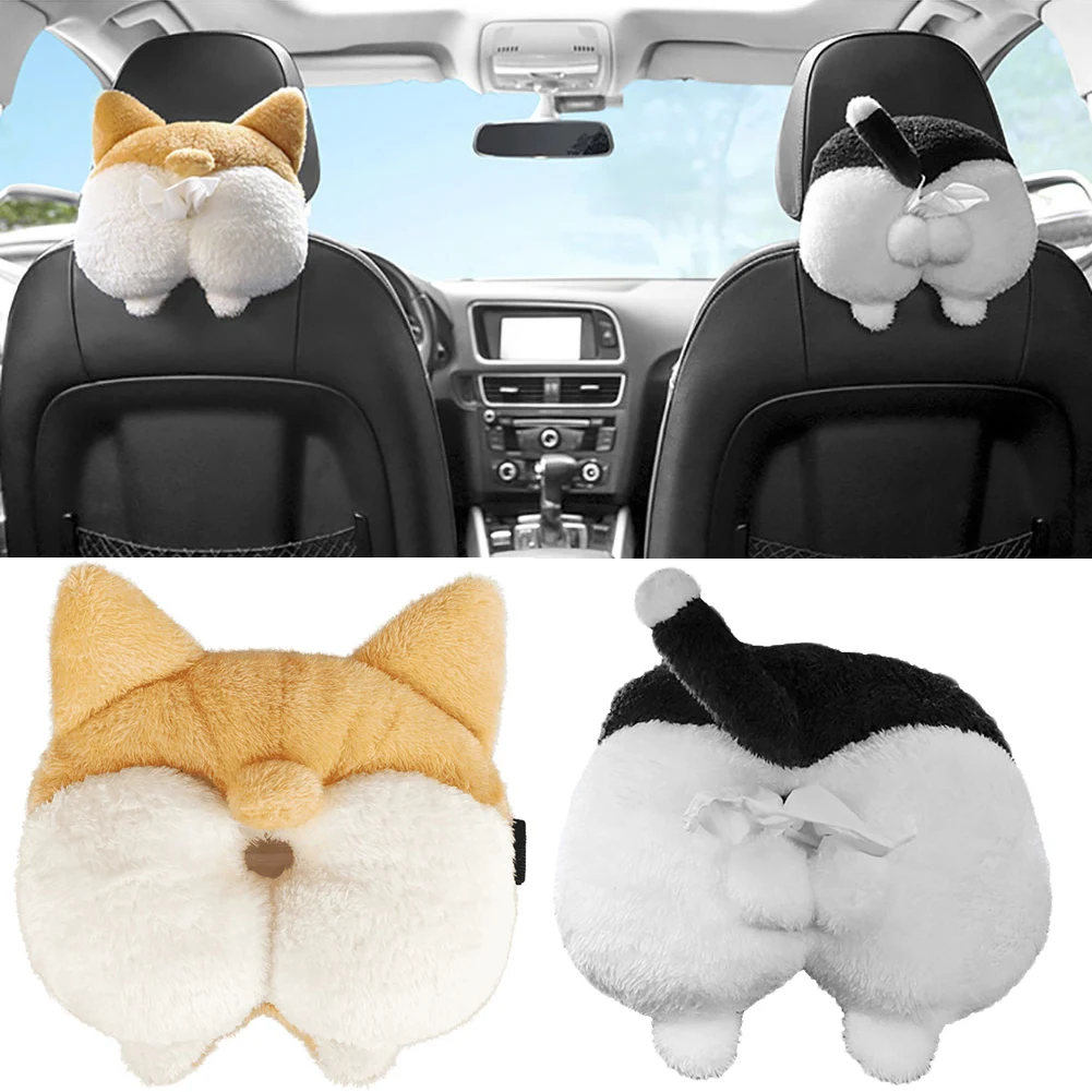 Креативный Забавный мультяшный корги кошки заднее сиденье автомобиля