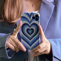 klein blue love heart case for iphone 13 11 12 pro max protective silicone cover iphone13 12 xs xr 8 7plus coque capas