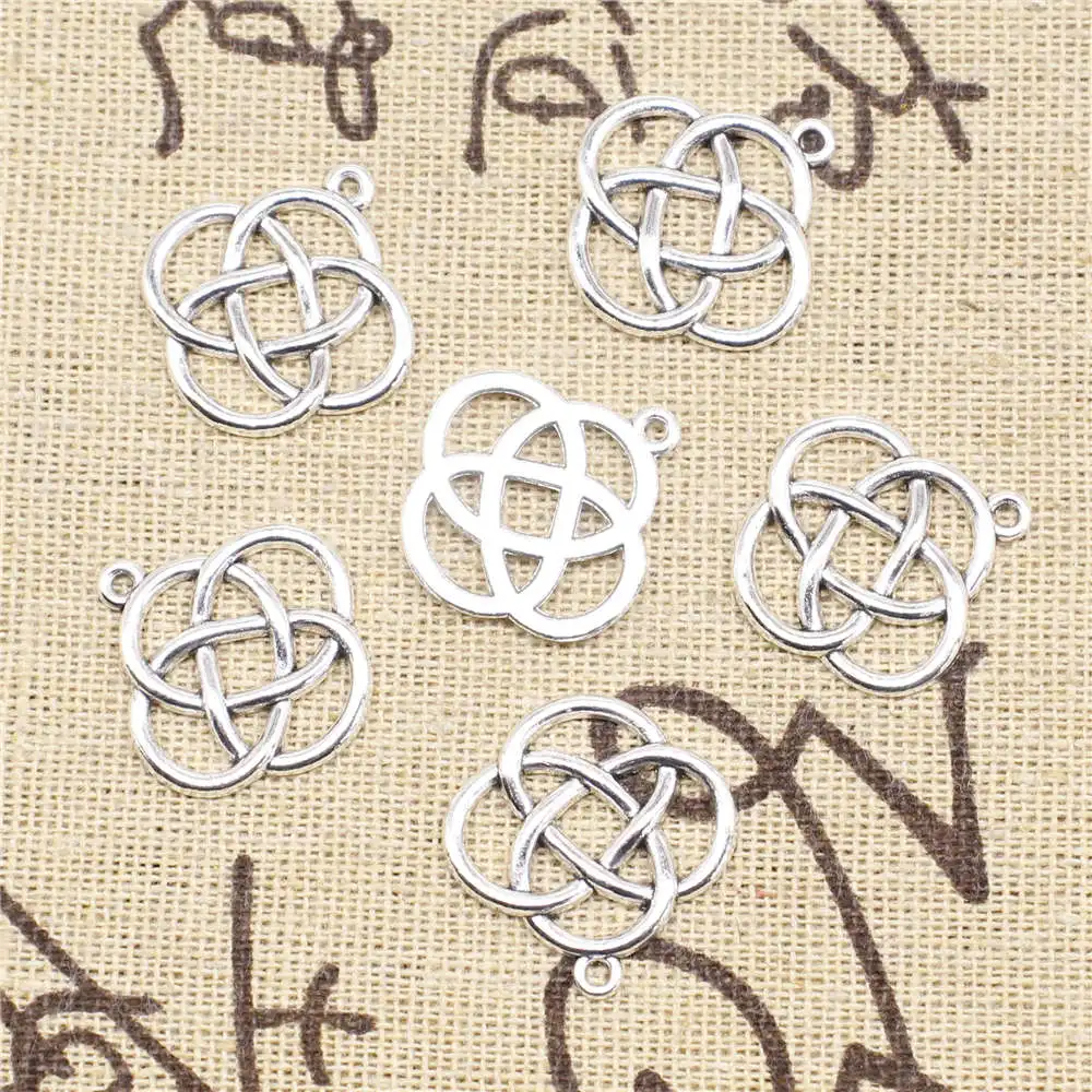 

Pendant Jewelri 21x22mm Chinese Knot Charms Antique Silver Color 10pcs