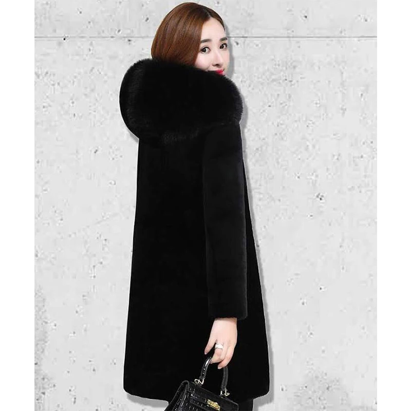Меховая кожа теплое Свободное пальто женское куртка из искусственного меха плюс