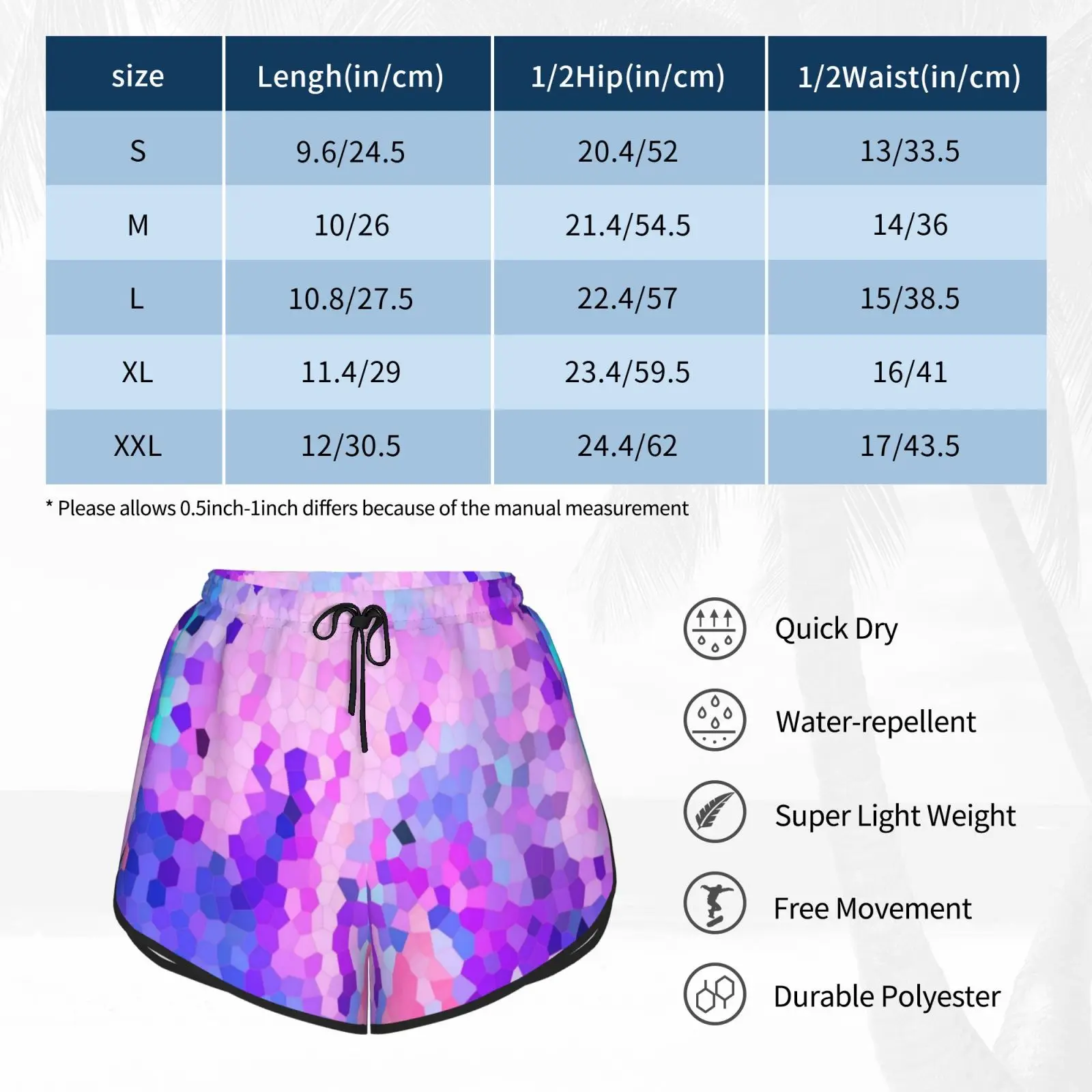 

Abstract Paint Glass Mosaic Swim Shorts Quick Dry Women Beach Short Abstract Pattern Texture Concept Color Colorful Glitch