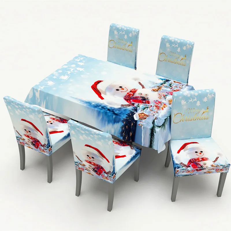 Чехлы на стулья со снеговиком и надписью &quotMerry Christmas&quot Чехол сиденье для