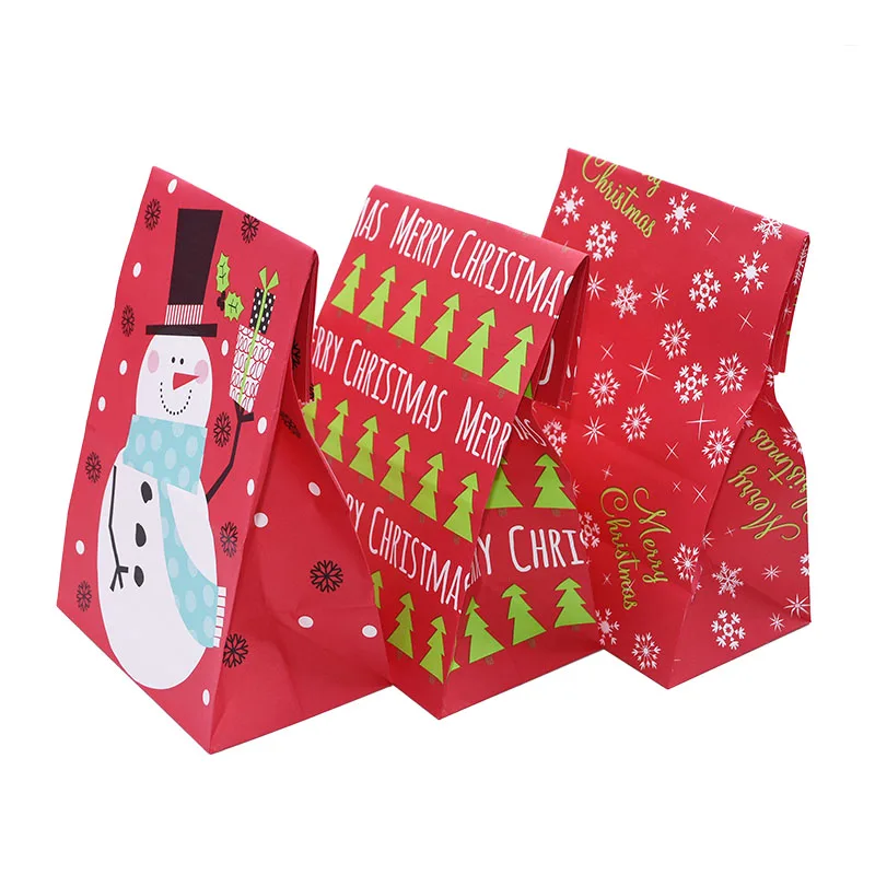 5/10 шт. Бумажный пакет с рождественской едой снежинка снеговик Рождественская