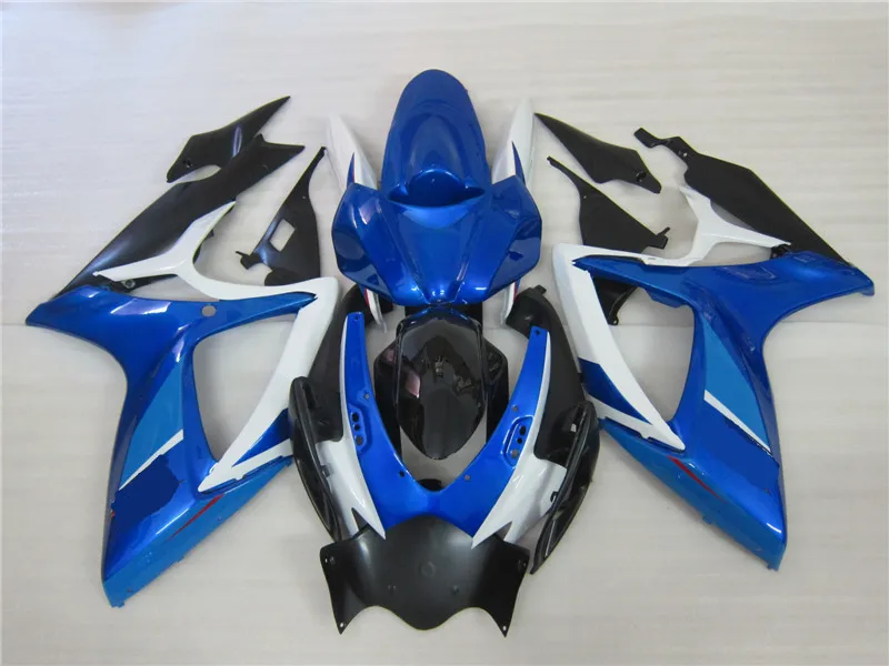 Набор обтекателей для GSXR600 750 K6 06 07 GSXR 600 GSXR750 2006 2007 ABS холодный белый синий набор +