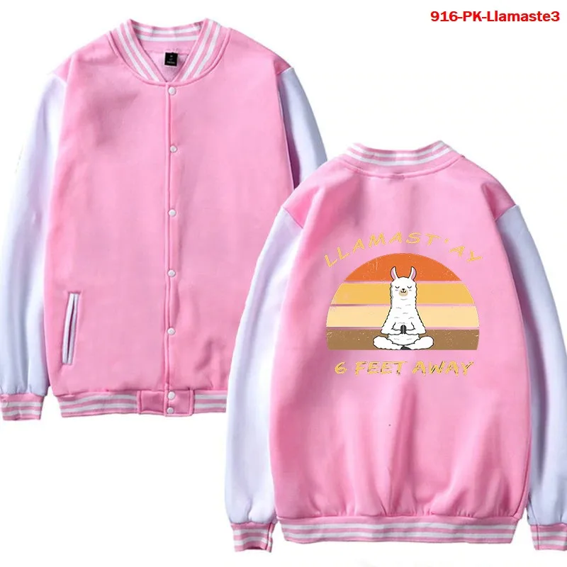 

New Baseball Jacket Llamaste Men Jacket Autumn Winter Casual Uniform Fashion Oversized Streetwear Funny Llamaste Women Hoodie
